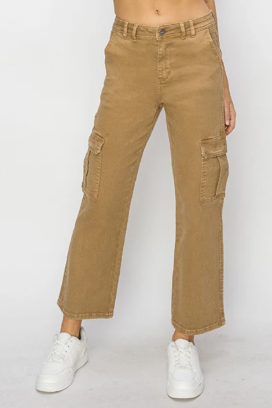 women's mom jeans denimRisen High Rise Cargo Jeans