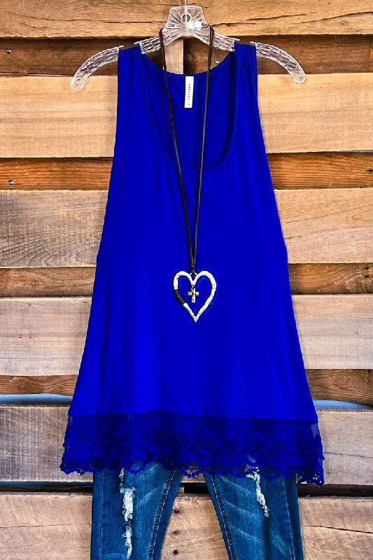 cropped women's topsExtender: Slip on Tank/Tunic - Royal Blue