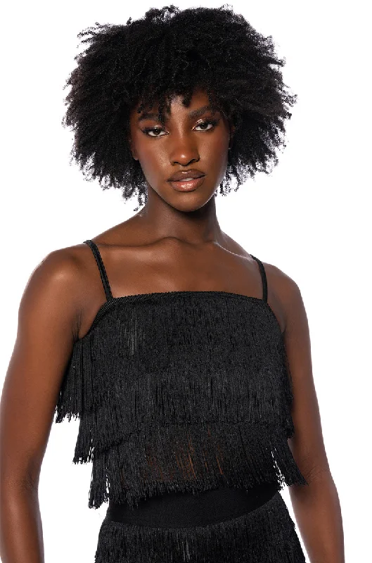 women's tops for everyday eleganceBEST EVER FRINGE TANK TOP IN BLACK