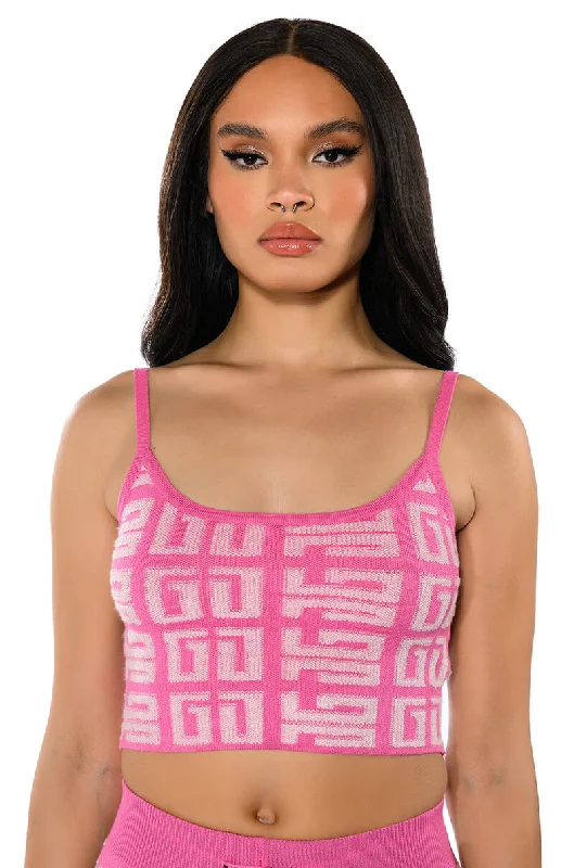 women's tops for those who refuse to compromise on styleBLOWN AWAY CROPPED KNIT TANK TOP