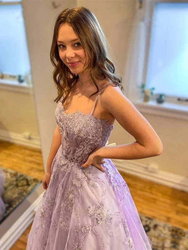 birthday party dressesSweetheart Neck Purple Tulle Lace Long Prom Dresses, Purple Lace Formal Dresses, Purple Evening Dresses SP2193