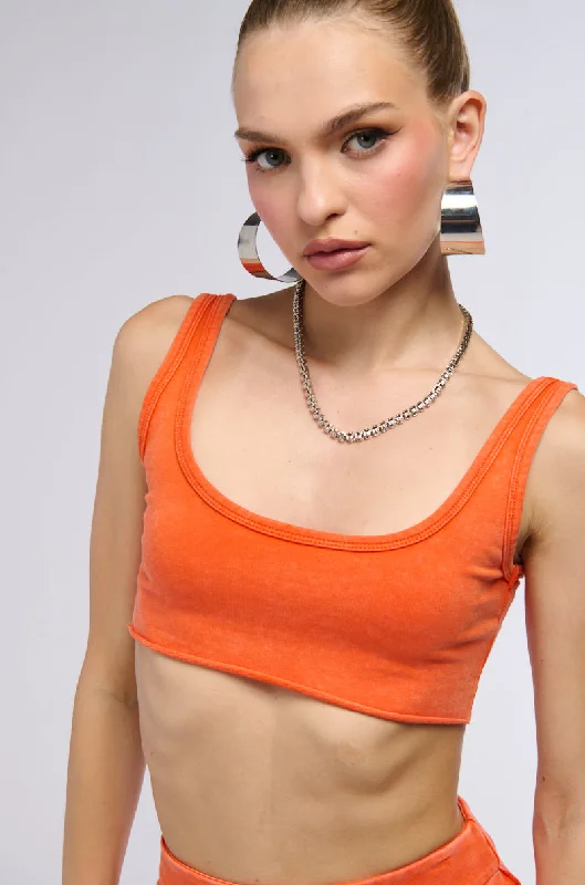 women's tops for smart casual looksWE BELONG TOGETHER BRALETTE IN ORANGE