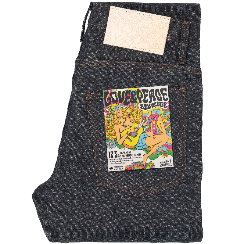 women's high-waisted denim jeansSuper Guy - Love & Peace Selvedge