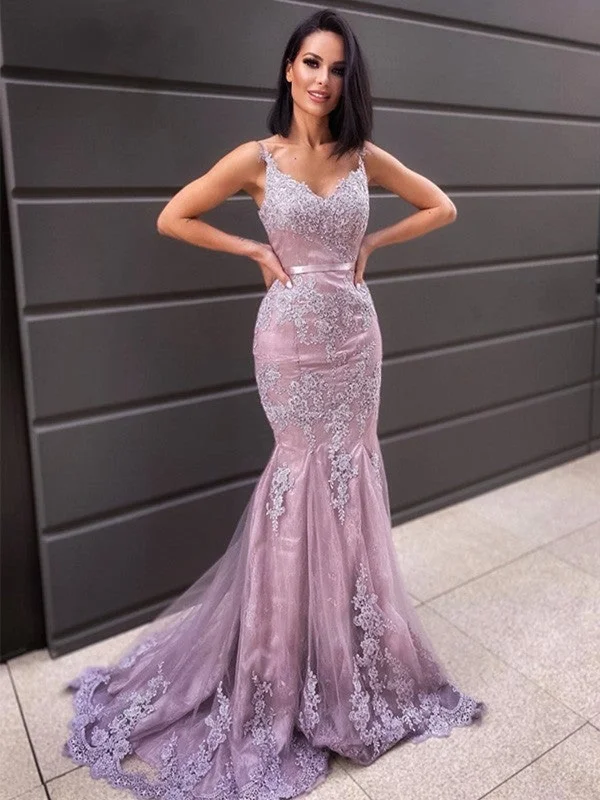 black-tie party dressesV Neck Mermaid Purple Lace Long Prom Dresses, Mermaid Purple Formal Dresses, Purple Lace Evening Dresses SP2200