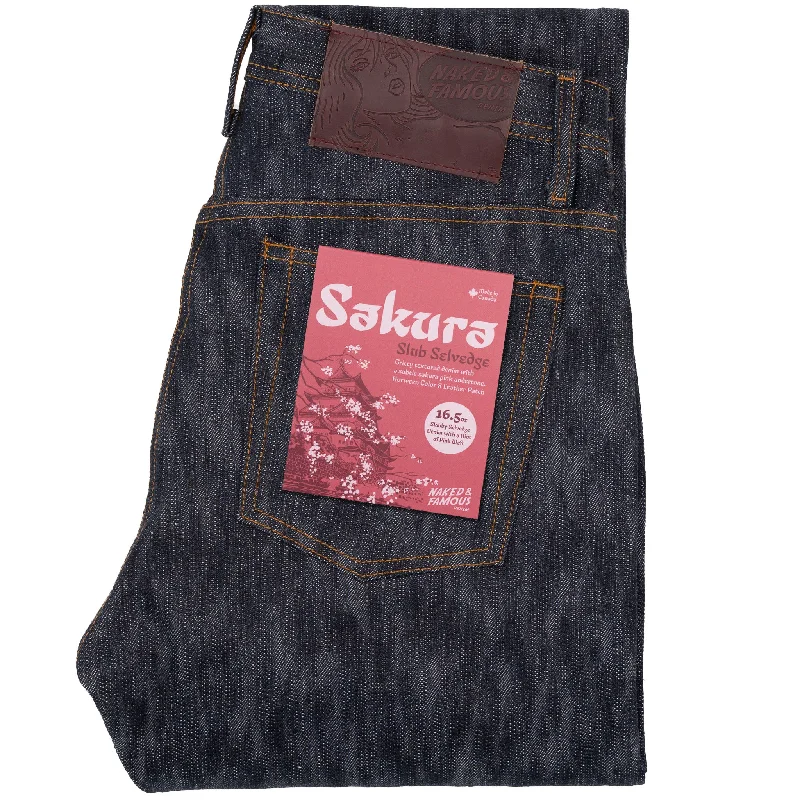 women's denim jeans with belt loopsWeird Guy - Sakura Slub Selvedge