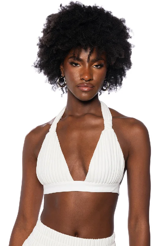 women's tops for cozy nights inLUCY BRALETTE IN WHITE