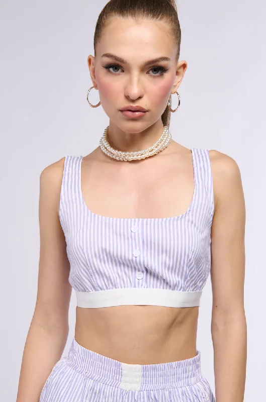 women's tops for gala dinnersROWAN POPLIN STRIPE BRALETTE