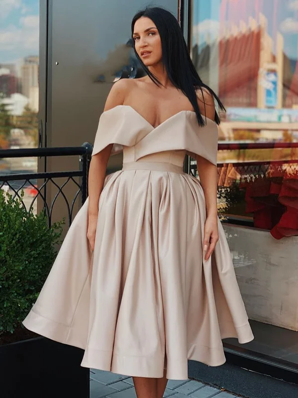 birthday party dressesChampagne Off Shoulder Short Prom Dresses Homecoming Dresses, Off Shoulder Champagne Formal Graduation Evening Dresses, Champagne Cocktail Dresses