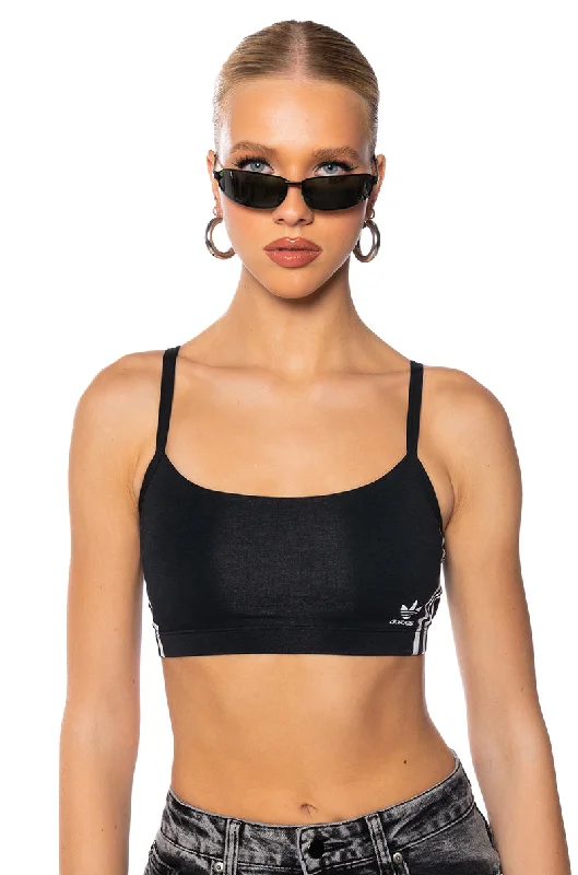 women's tops for evening soireesADIDAS LOGO SCOOPED BRALETTE