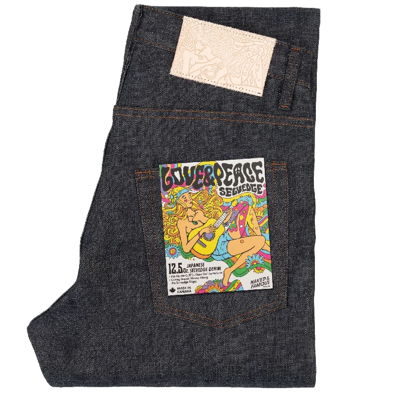 women's denim jeans for a bohemian lookWeird Guy - Love   &   Peace   Selvedge