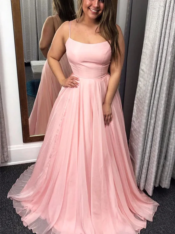 silk party dressesSimple Pink Tulle Long Prom Dresses, Long Pink Formal Graduation Evening Dresses SP2336