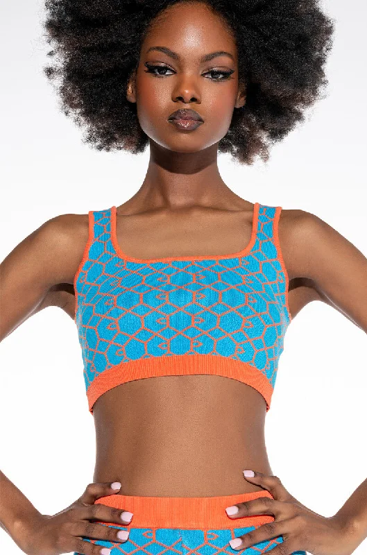 breathable women's tops for summerEVERYDAY KNIT BRALETTE BLUE MULTI