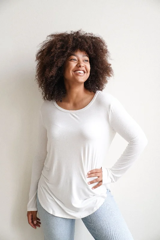 women's tops with cinched waistsCJ's Favorite Scoop Neck Long Sleeve