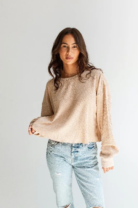 women's tops for those who appreciate subtle and muted tonesMadison Waffle Long Sleeve