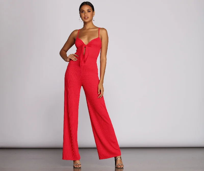 women's jumpsuits for wrinkle-resistant materialsKeeping Knit Stylish Jumpsuit