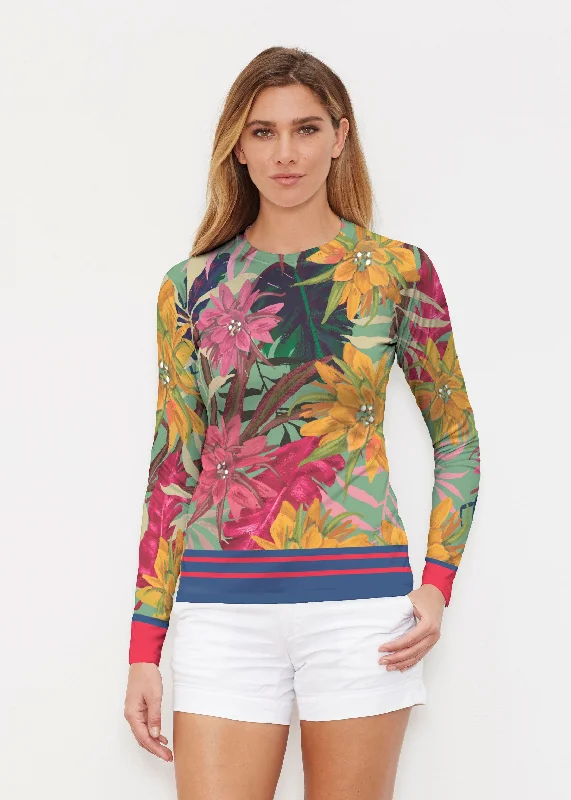 women's tops for those who want to add a touch of elegance and sophistication to their everyday wearAutumn Stripe (17196) ~ Long Sleeve Rash Guard