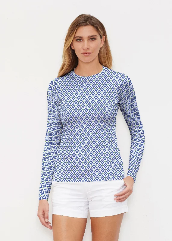 women's tops for wedding guest attireCosmo Geo (13568) ~ Long Sleeve Rash Guard