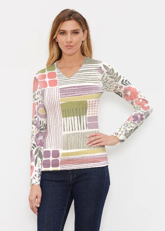 women's tops for those who want to create stylish and put-together outfits without spending a fortuneTranscendent Floral (13483) ~ Butterknit Long Sleeve V-Neck Top