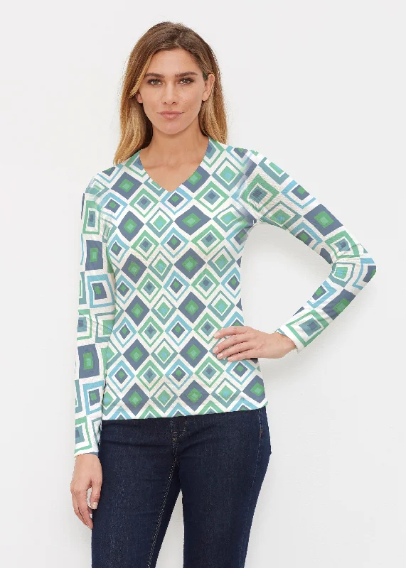 women's tops for those who want to invest in timeless piecesCubed Blue (7807) ~ Butterknit Long Sleeve V-Neck Top