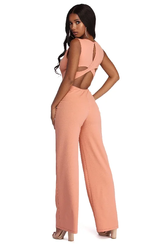 women's vintage jumpsuitsSweet Ambition Open Back Jumpsuit