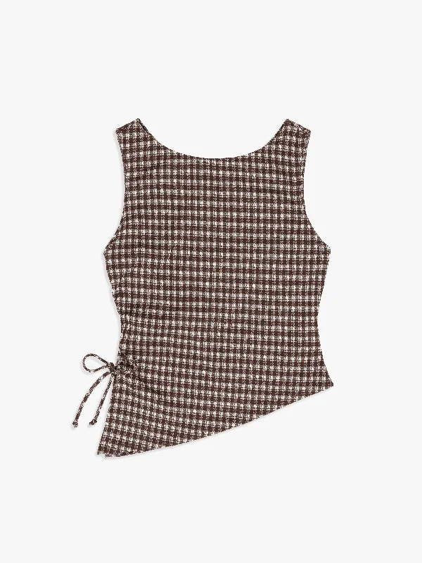 long-sleeved women's topsErin Tank - Cocoa Plaid