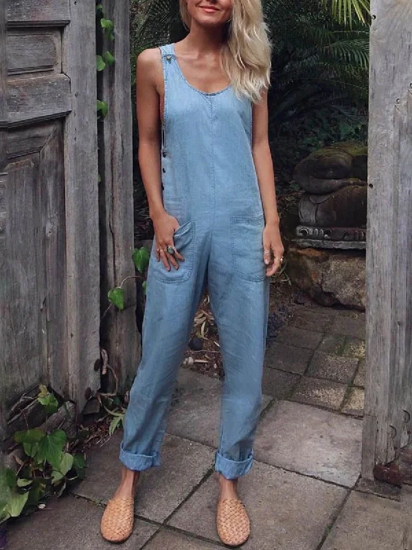 women's dressy jumpsuitsCotton And Linen Vacation Casual Jumpsuit