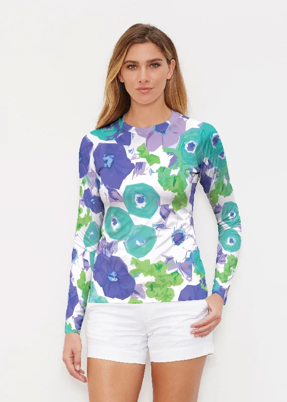 women's tops with cold-shoulder cuts and lace detailingDotsy (19202) ~ Long Sleeve Rash Guard