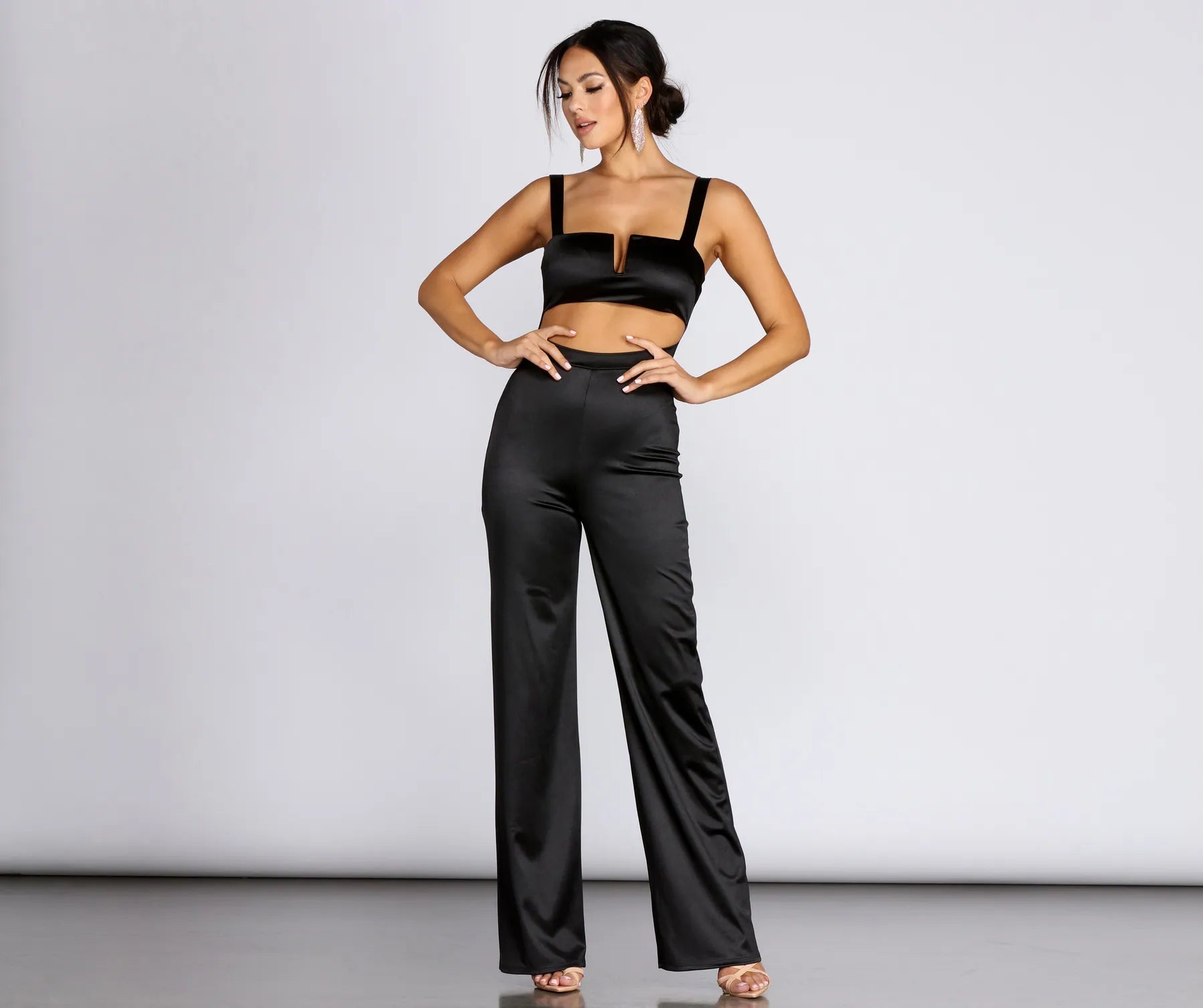 women's jumpsuits for winterThe A-List Satin Jumpsuit