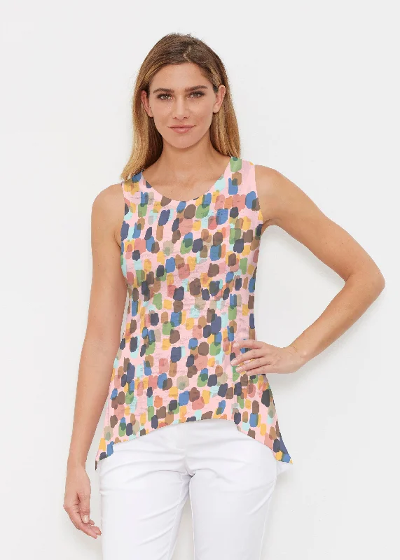 women's tops for fashion-conscious professionalsBrushstroke Multi (14293) ~ High-low Tank