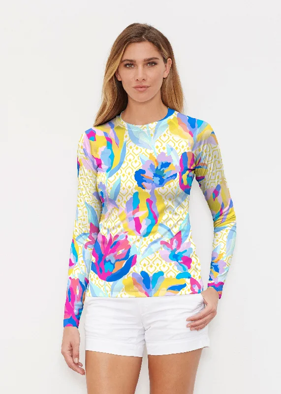 women's tops with beading accentsFloral Spades (8048) ~ Long Sleeve Rash Guard