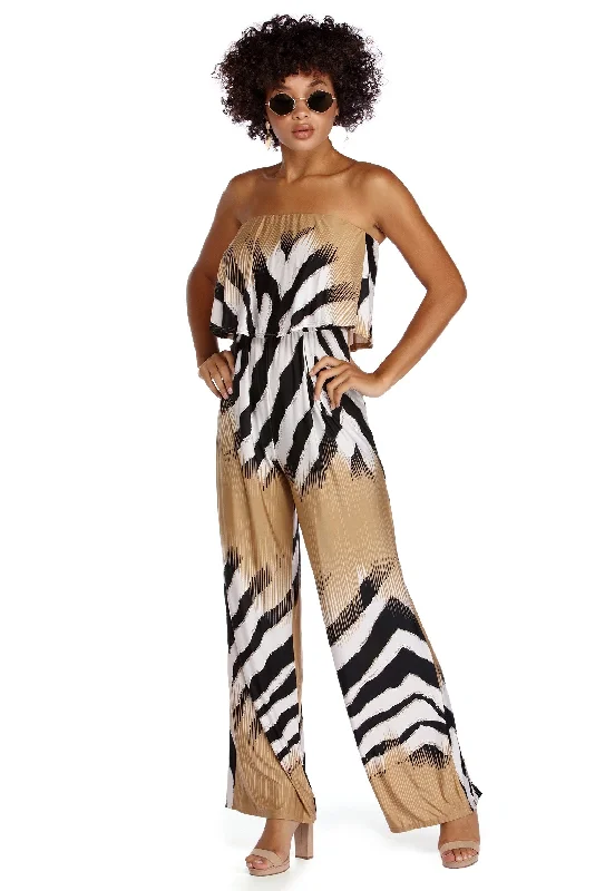 women's jumpsuits with self-ties at the waistDisco Queen Striped Jumpsuit