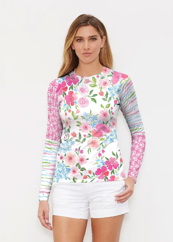 women's tops with flutter sleevesRosie Dots (8053) ~ Long Sleeve Rash Guard