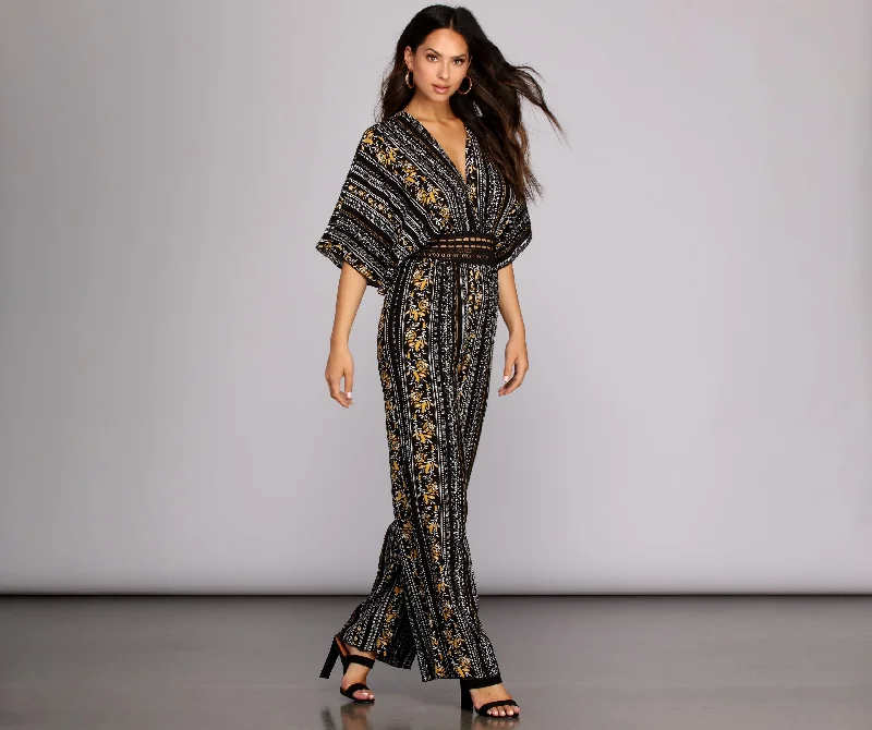 women's jumpsuits for high-performance fabricsBohemian Florals Crochet Jumpsuit