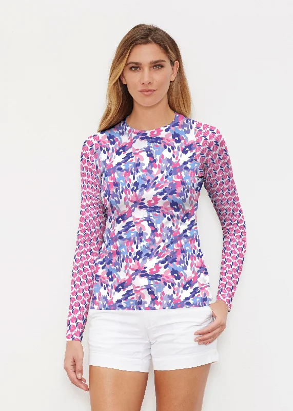 women's tops for maximalist fashion loversLillypad Pink (10190) ~ Long Sleeve Rash Guard