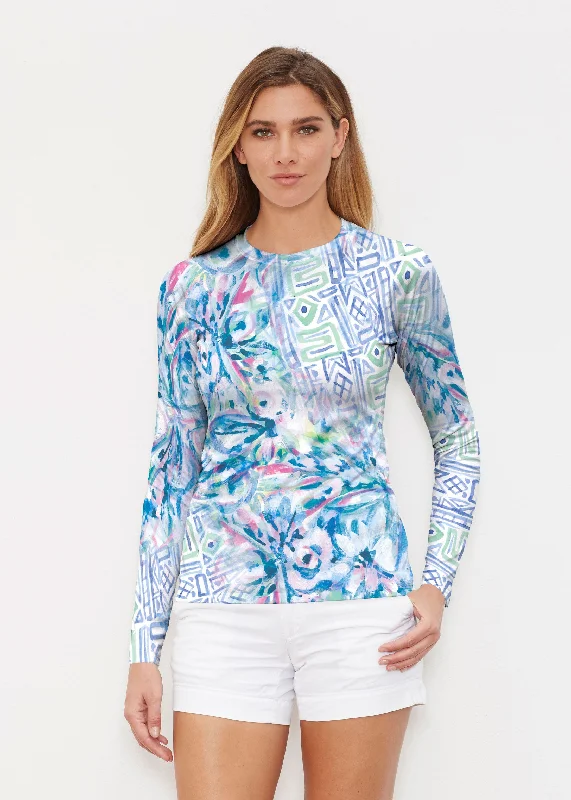 women's tops with ruffled hemsLilly (17234) ~ Long Sleeve Rash Guard