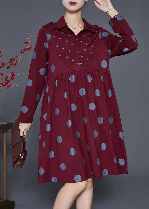 maxi dresses for everyday wearMulberry Dot Print Cotton Maxi Dress Peter Pan Collar Spring