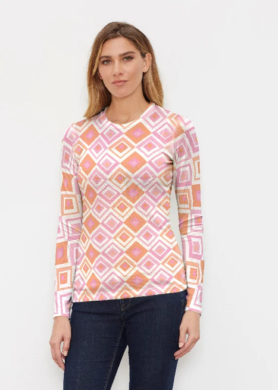 women's tops for those who appreciate subtle and muted tonesCubed Pink (7809) ~ Butterknit Long Sleeve Crew Top