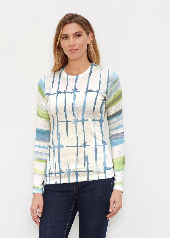 women's tops for evening soireesKnotted Stripe (7853) ~ Butterknit Long Sleeve Crew Top