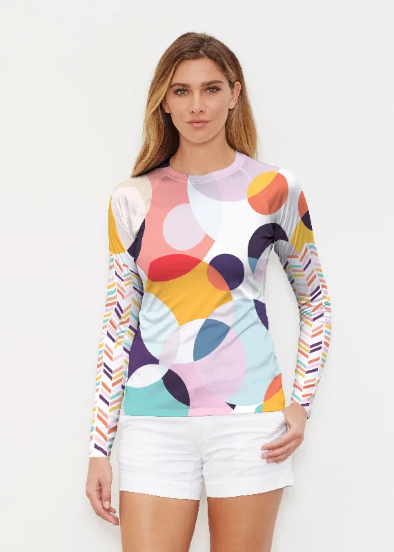 women's tops for layeringMarble Chevron (25065) ~ Long Sleeve Rash Guard