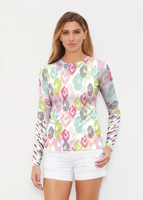 camisoles for womenAbstract Pastel Ikat (7813) ~ Long Sleeve Rash Guard