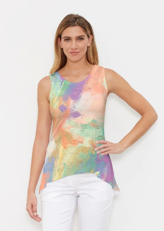 women's tops for cozy nights inChalk Of Dreams (17278) ~ High-low Tank