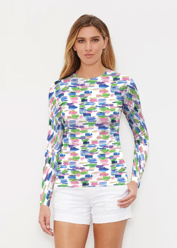 women's tops with built-in brasPops of Bliss (8047) ~ Long Sleeve Rash Guard