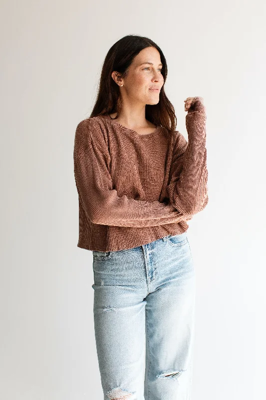 women's tops for those who want to make a fashion statementMadison Waffle Long Sleeve