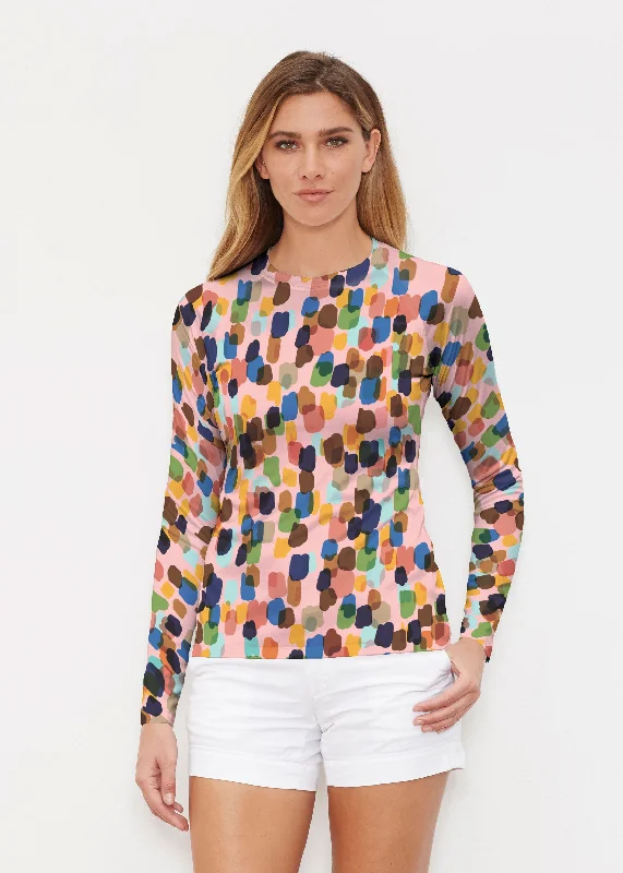 women's tops in solid colorsBrushstroke Multi (14293) ~ Long Sleeve Rash Guard