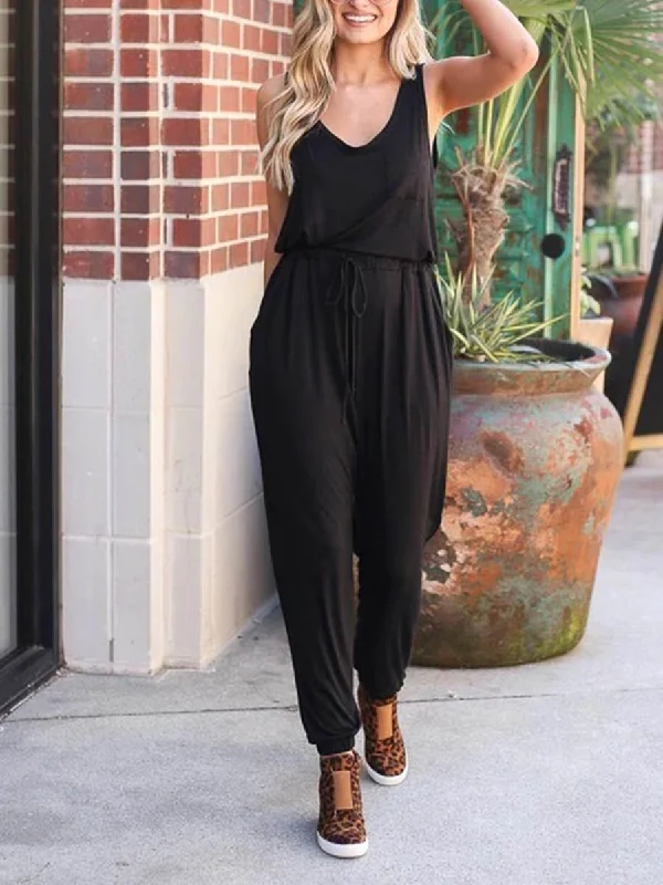 women's loose-fit jumpsuitsCotton and Linen Jumpsuit