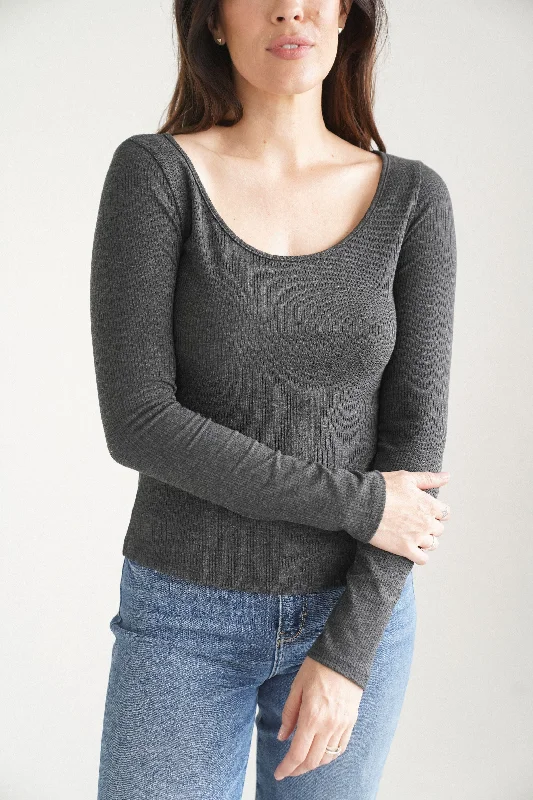 silk women's topsCJ's Favorite Ribbed Long Sleeve