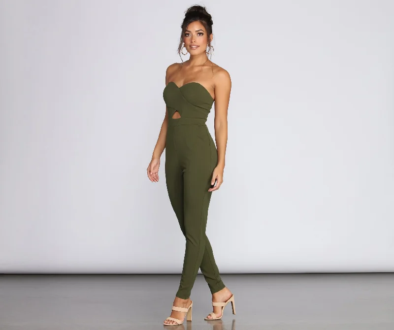 women's jumpsuits for business meetingsBe Mine Sweetheart Tapered Jumpsuit