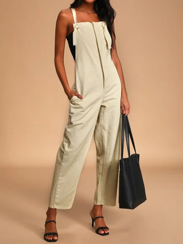 women's chic jumpsuitsSummer Jumpsuits Women's Wide Leg Overalls Vintage Rompers Strap Playsuits