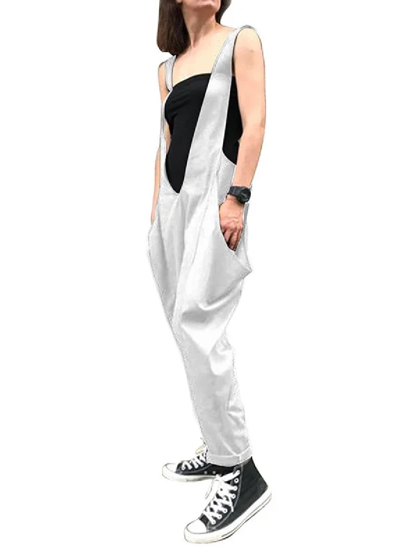 women's formal jumpsuitsCasual Sling Harem Pants Jumpsuit With Pockets