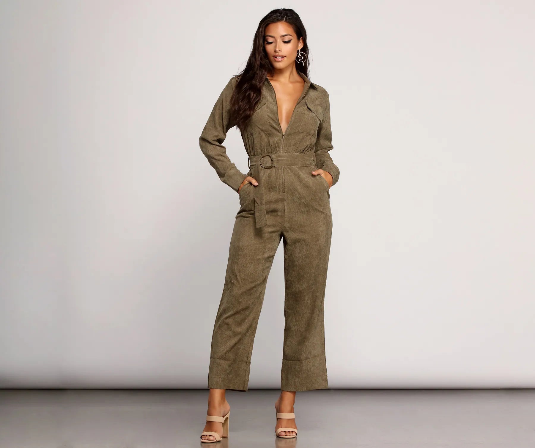 women's jumpsuits for lightweight designsChic Corduroy Babe Jumpsuit